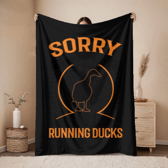 Indian Runner Gift Running Duck Throw Blankets