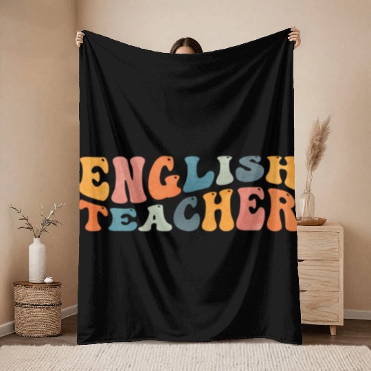 Groovy English Teacher Grammar Literature Teaching Throw Blankets