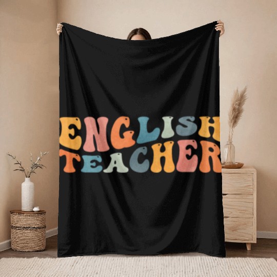 Groovy English Teacher Grammar Literature Teaching Throw Blankets