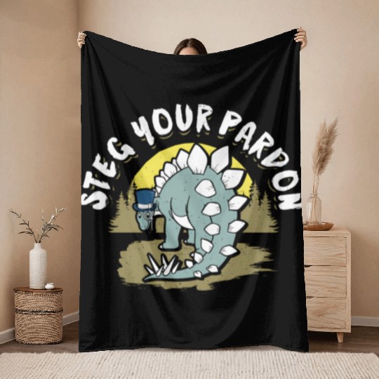 Dinosaur T For Stegosaurus Throw Blankets