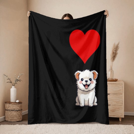 I love my dog ,dogs lover , Heart , cute dog Throw Blankets