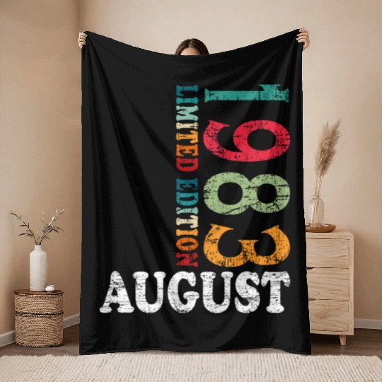 august 1983 Anniversary august 1983 august Throw Blankets