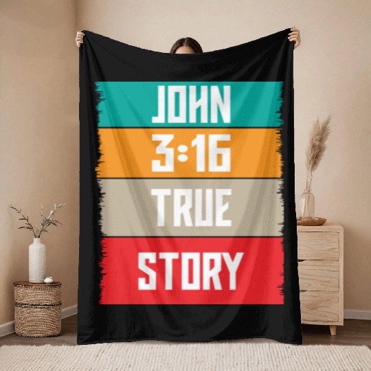 John 3:16 Lve Jesus Christian Christmas Throw Blankets