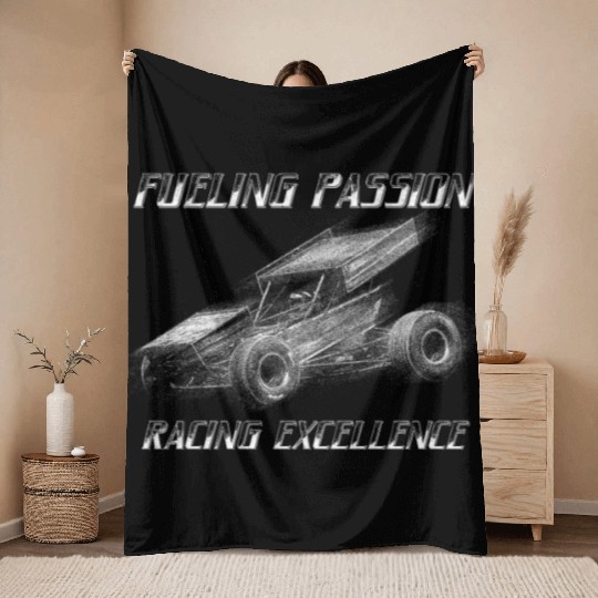 Sprint Car Mom Dirt Track Racing Racing Race Day Throw Blankets