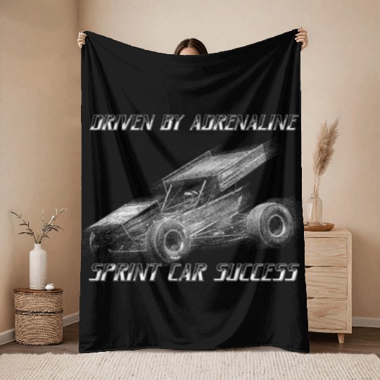 Sprint Car Mom Dirt Track Racing Racing Race Day Throw Blankets