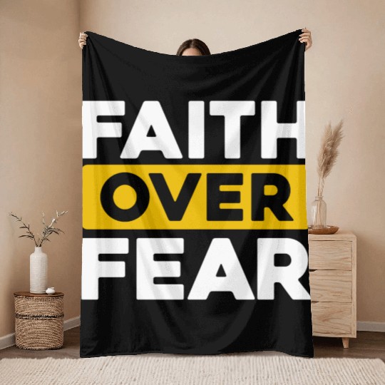 Faith Over Fear Love Jesus Christian Christmas Throw Blankets