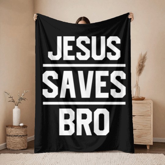 Jesus Saves Love Jesus Christian Christmas Throw Blankets