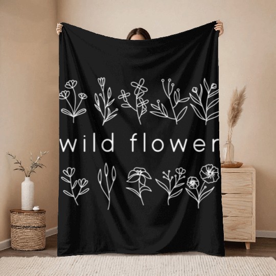 Wild flower quotes Throw Blankets