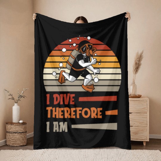 Diving Diver Commercial Diving Throw Blankets