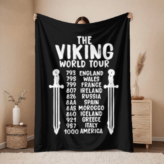 The Viking World Tour Throw Blankets