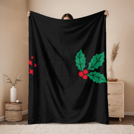 Holly Jolly Christmas Throw Blankets