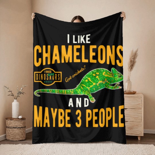 Chameleon Lizard Throw Blankets