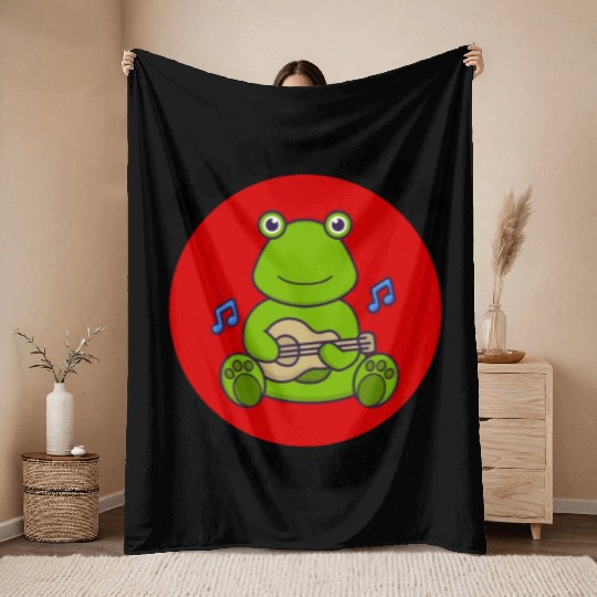 Toadally Vibin Toad Pun Throw Blankets