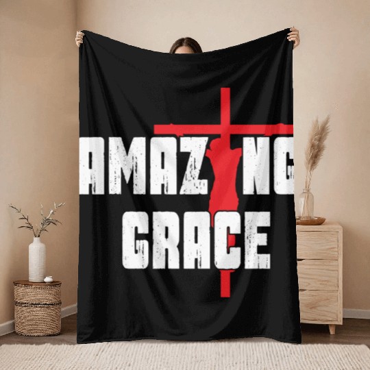 Amazing Grace Love Jesus Christian Christmas Throw Blankets