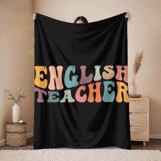 Groovy English Teacher Grammar Literature Teaching Throw Blankets