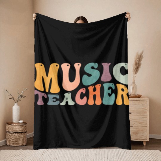 Groovy Music Teacher Musician Teaching Throw Blankets