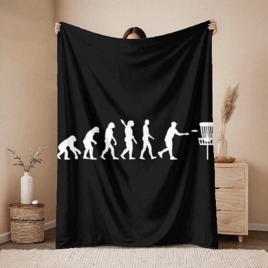Evolution disc golf Throw Blankets