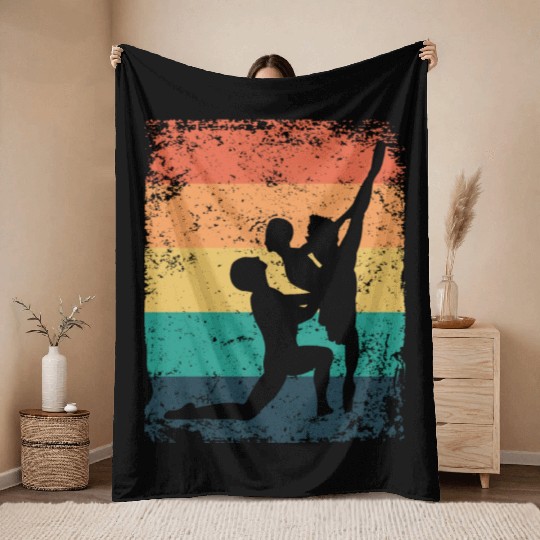 Ballet Dance Couple Vintage Ballerina Throw Blankets