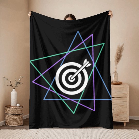 Geometric Bullseye Target Throw Blankets