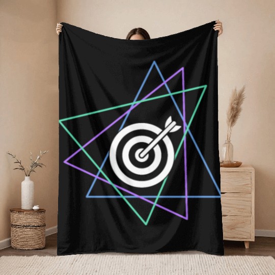 Geometric Bullseye Target Throw Blankets