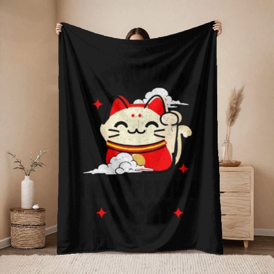 Sorry I'm Late I Was Petting a Cat Always Late Cat Throw Blankets