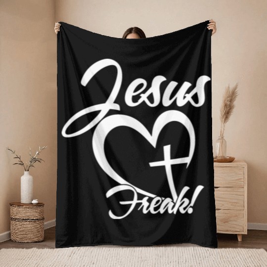 Jesus Freak Love Jesus Christian Christmas Throw Blankets