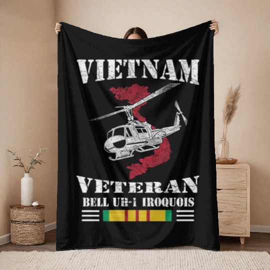 UH1 Vietnam Veteran Throw Blankets