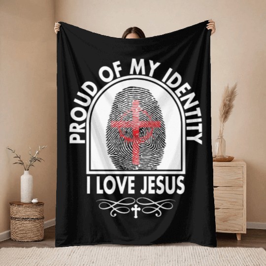 My Identity Is In Jesus Christ Christian Christmas Throw Blankets