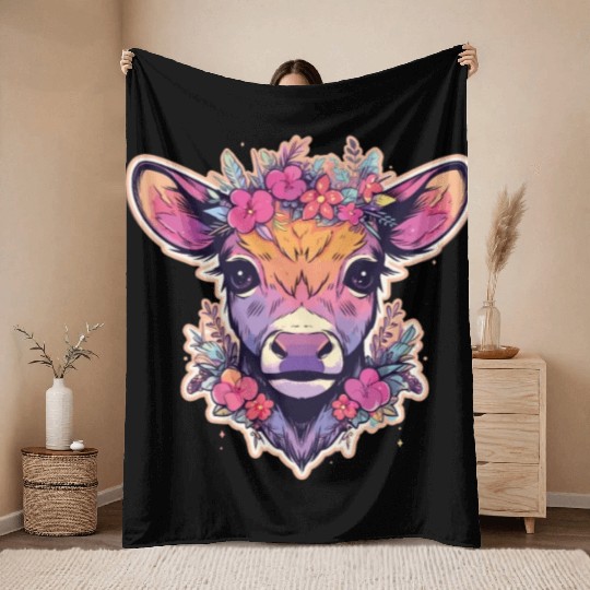 Kuhkkopf Kühne Agriculture Kälbchen Throw Blankets