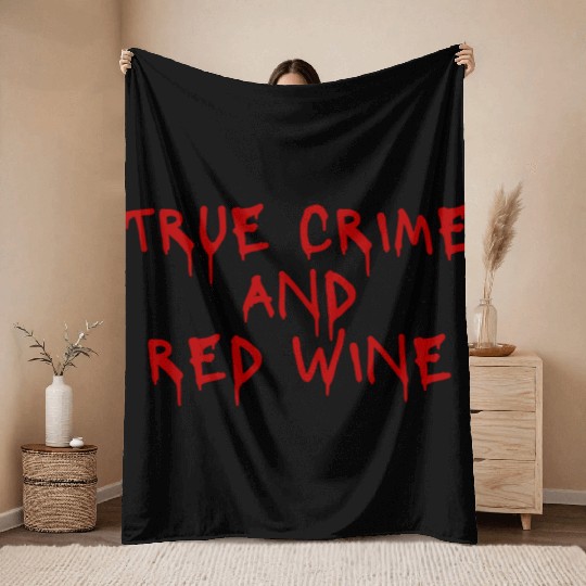True crime and red wine Throw Blankets