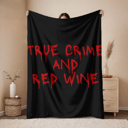 True crime and red wine Throw Blankets