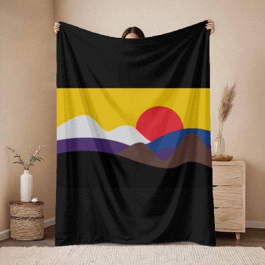 Colors of Jiu Jitsu Belts Minimalist Sun Throw Blankets