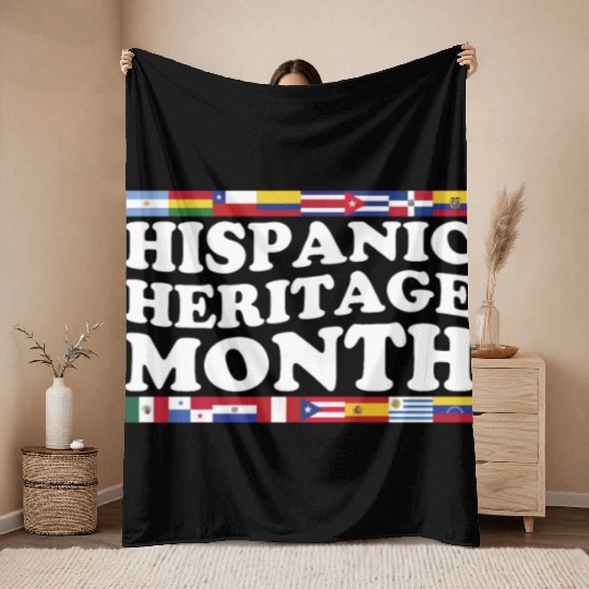 Hispanic Heritage Month Funny Hispanic Spanish Throw Blankets