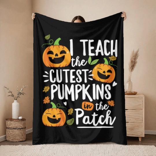 Teacher Halloween Pre K Teacher Kindergarten Throw Blankets