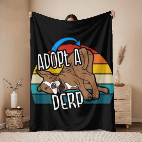 Pit Bull Lover Adopt A Derp Dog Rescue Throw Blankets