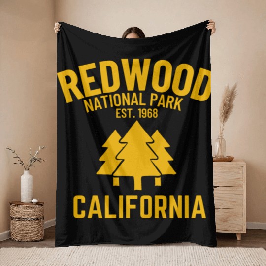 Redwood National Park Throw Blankets
