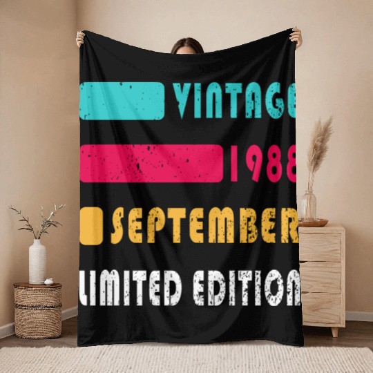 september 1988 Anniversary september 1988 septembe Throw Blankets