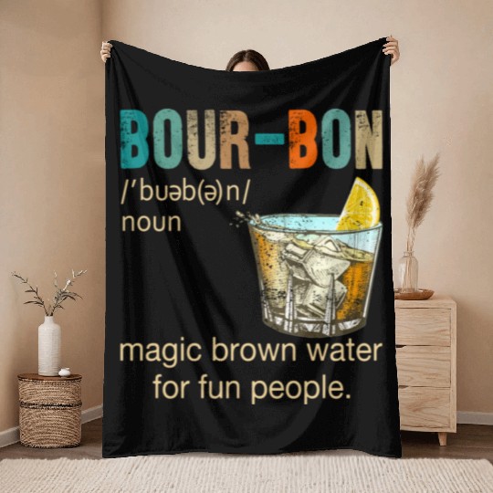 Bourbon Magic Brown Water For Fun People Throw Blankets