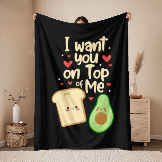 I Want You On Top Of Me, Avocado Throw Blankets