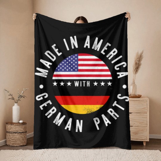 Made in America with German parts Germany pride T Throw Blankets