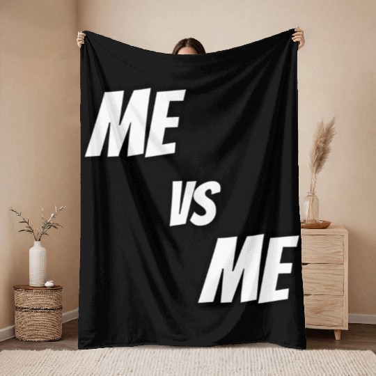 Me vs Me (white) Throw Blankets