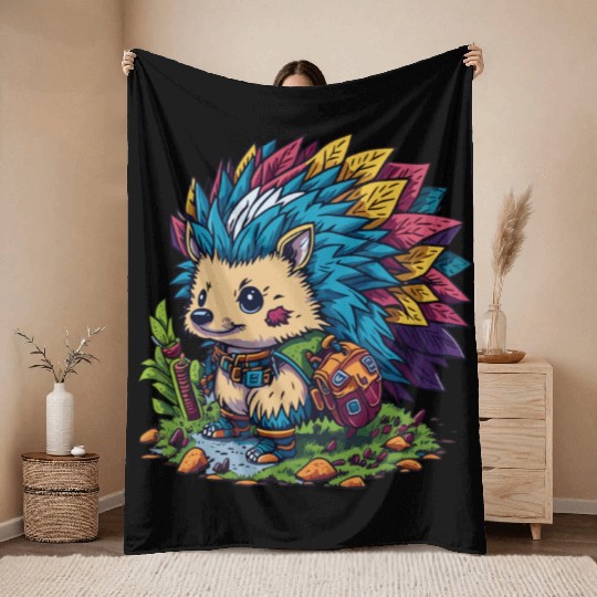 Hiking Hedgehog: An Adorable Yu-Gi-Oh Inspired Con Throw Blankets