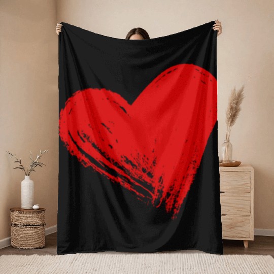 Love Heart Throw Blankets