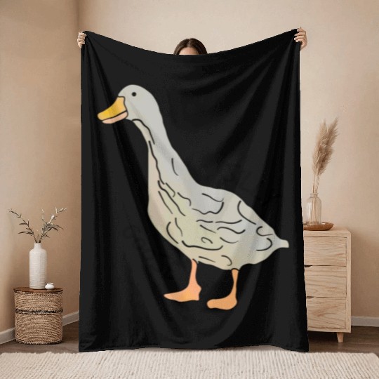 Playful Silly Goose Delight Throw Blankets