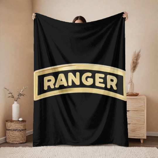 us army ranger tab enameled Throw Blankets
