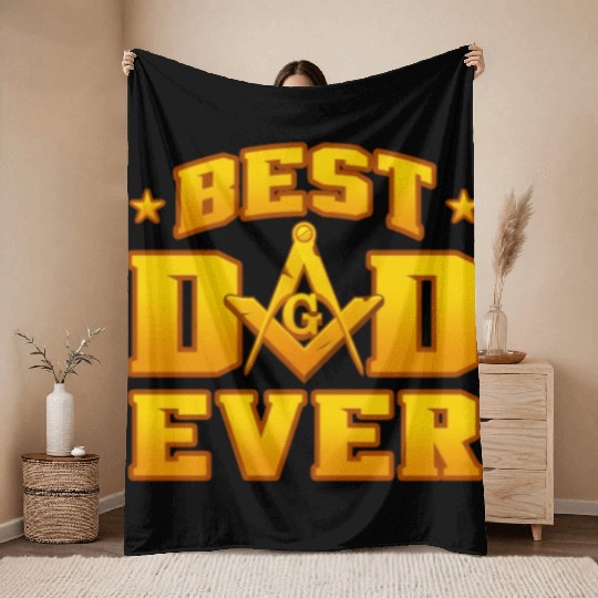 Best Dad Ever Freemason Throw Blankets