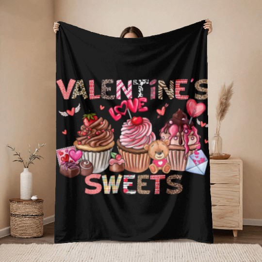 Sweet Valentine Throw Blankets
