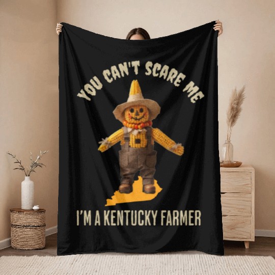 I’m a Kentucky Farmer Halloween Fall Autumn Throw Blankets