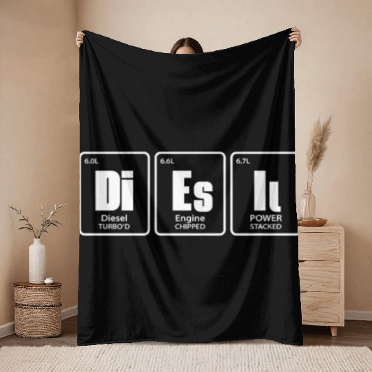 Diesel Periodic Table Throw Blankets