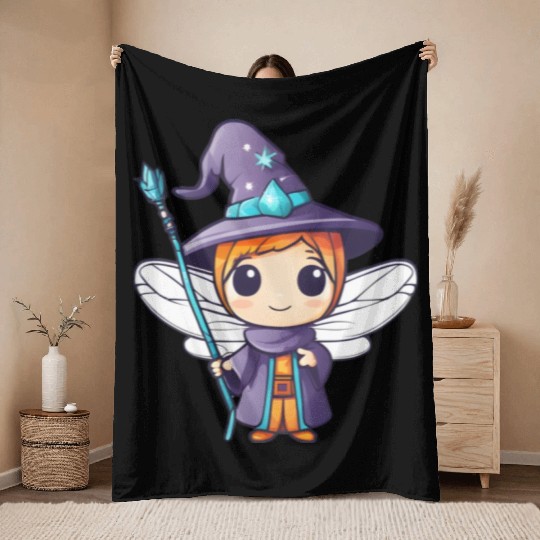 Wizard Dragonfly Throw Blankets